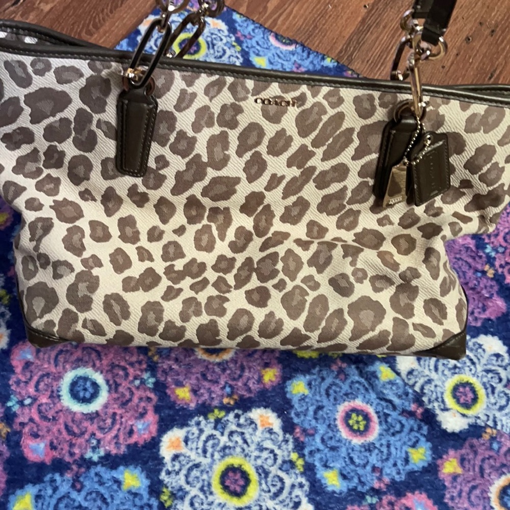Coach Madison Ocelot jacquard tote